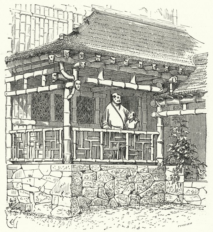 Bambudan yapılmış antik Çin evi by Eugene Emmanuel after Viollet le Duc