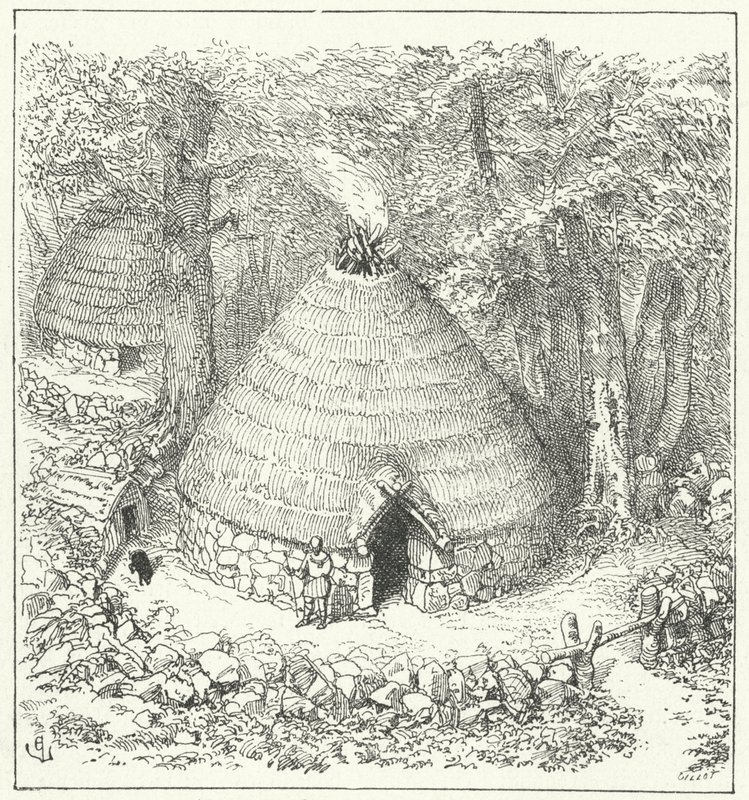 Antik Pelasg kulübesi by Eugene Emmanuel after Viollet le Duc