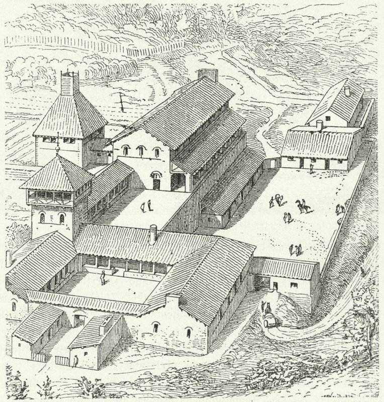 Merovenj kraliyet sarayı by Eugene Emmanuel after Viollet le Duc
