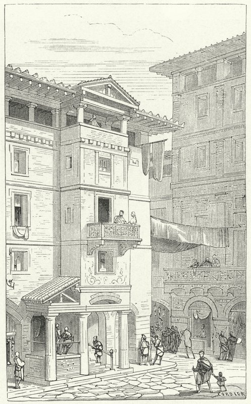 Antik Roma'da Sokak by Eugene Emmanuel after Viollet le Duc