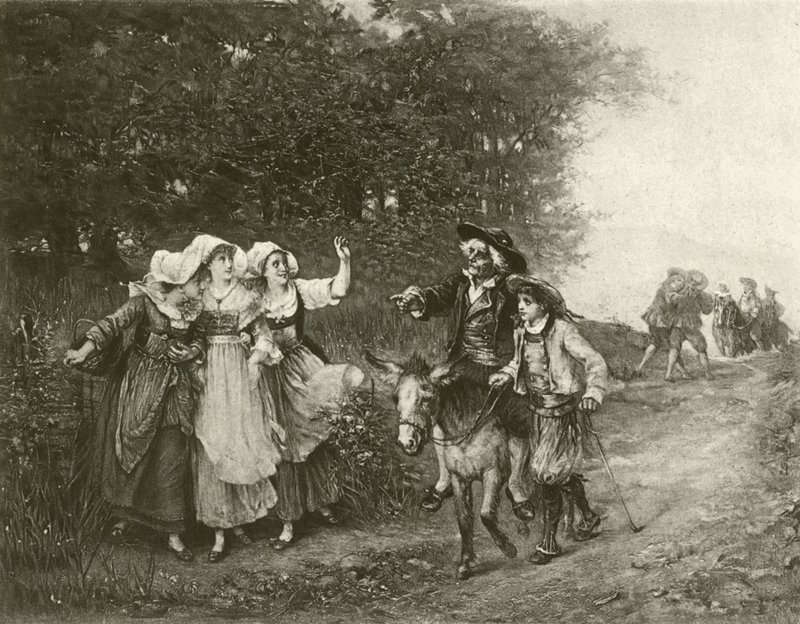 Miller, oğlu ve Sanat (gravür) by Eugene Joseph Lejeune