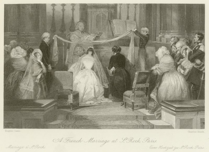 A French marriage at St Roch  by Eugene Louis Lami