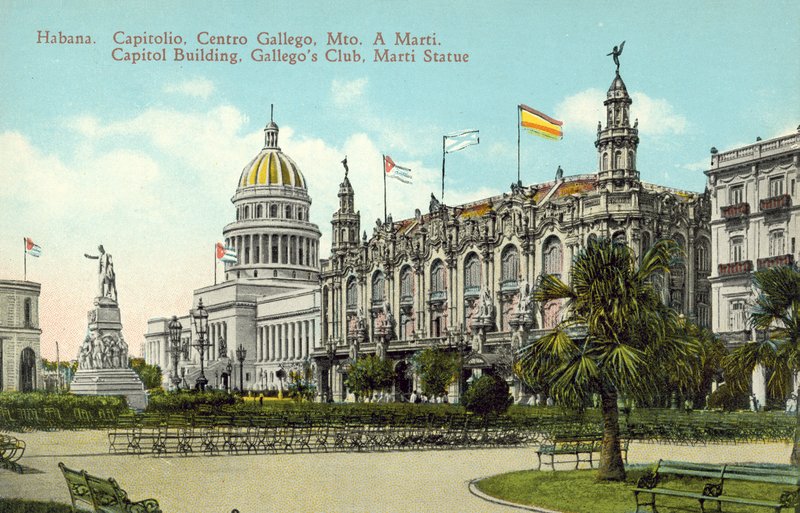 Havana, Küba, Capitol Binası, Gallegos Kulübü, Marti Heykeli by European Photographer