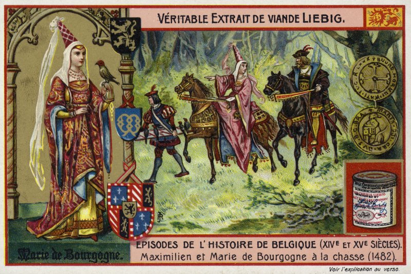 Burgundy Mary ve kocası, Avusturya Arşidükü Maximilian, av, 1482 by European School