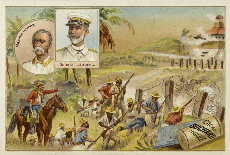 Maximo Gomez, Küba askeri komutanı ve Arsenio Linares, İspanyol general, Küba Bağımsızlık Savaşı, 1895-1898 by European School