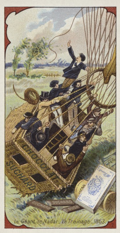Nadars balonu Geant sepetini yerde sürüklerken, 1863 by European School