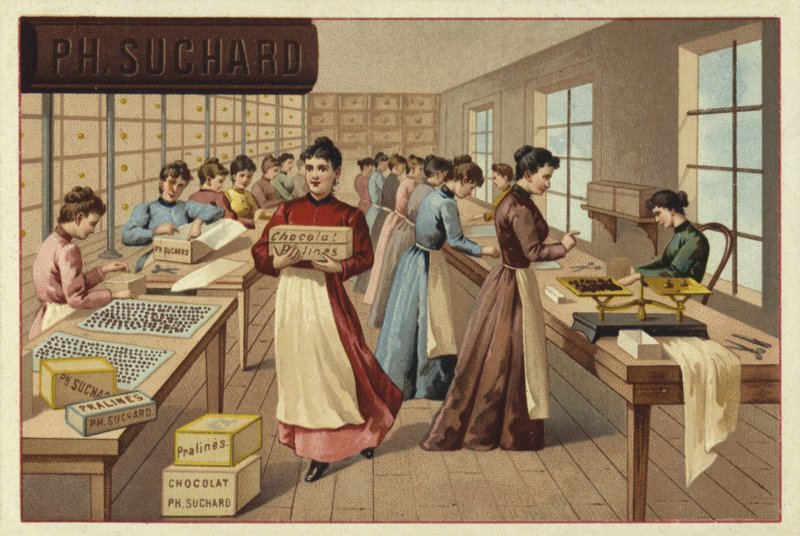 Bir fabrikada çikolata paketleme by European School
