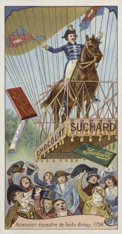 At sırtında Pierre Testu-Brissys balon uçuşu, Paris, 1798 by European School