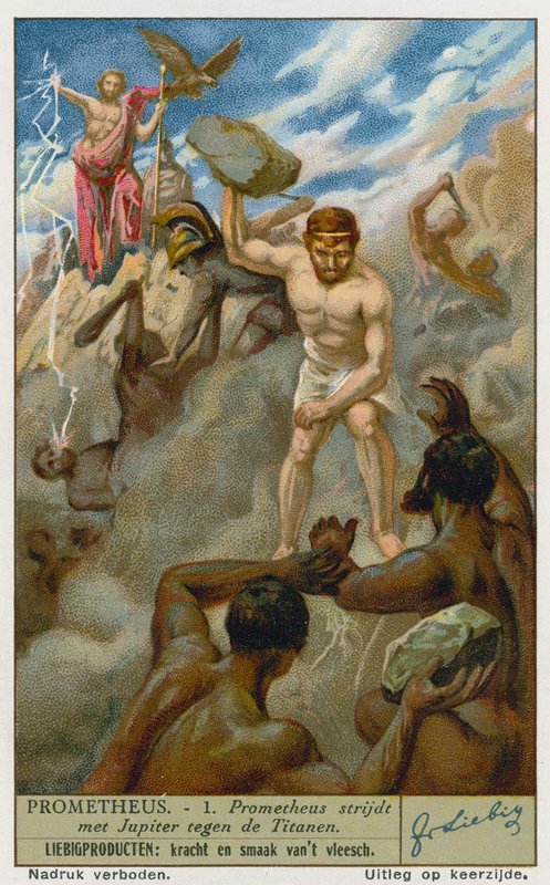 Prometheus ve Zeus (Jüpiter) Titanlarla savaşıyor by European School