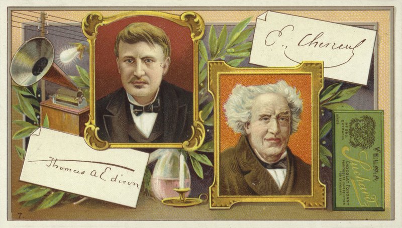 Thomas Edison ve Eugene Chevreul by European School