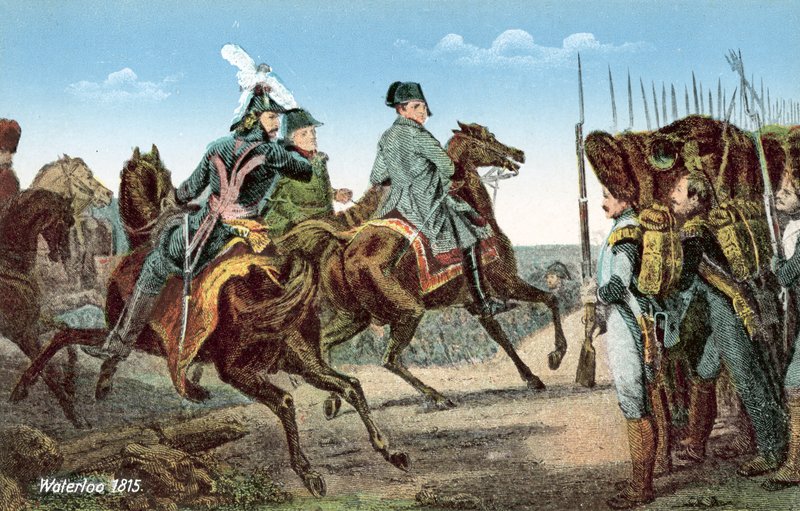 Waterloo 1815, Napolyon muhafızlarının bir revüsini tutar by European School