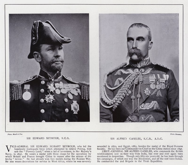 Sir Edward Seymour, Sir Alfred Gaselee (s/b fotoğraf) by European Photographer