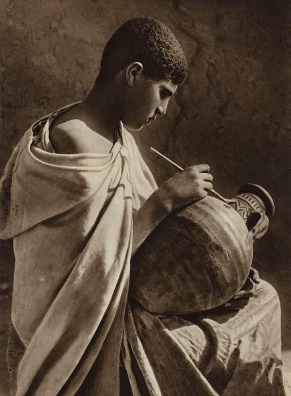 Tunis, Çömlekçi çırağı (siyah-beyaz fotoğraf) by European Photographer