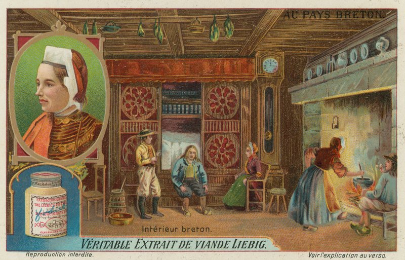 Bir Breton evi (chromolitho) by European School