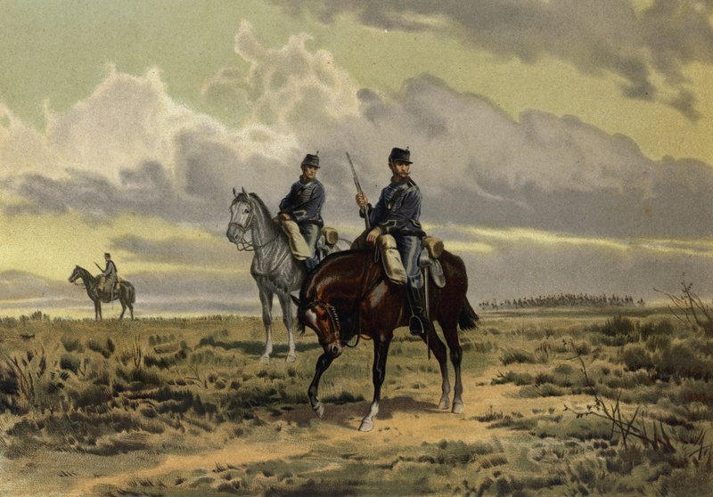 Bir Süvari İlerlemesi (chromolitho) by European School