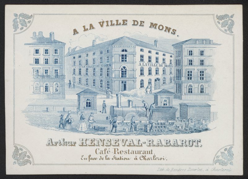 A La Ville De Mons, Arthur Henseval-Rabarot, Cafe Restaurant (gravür) by European School
