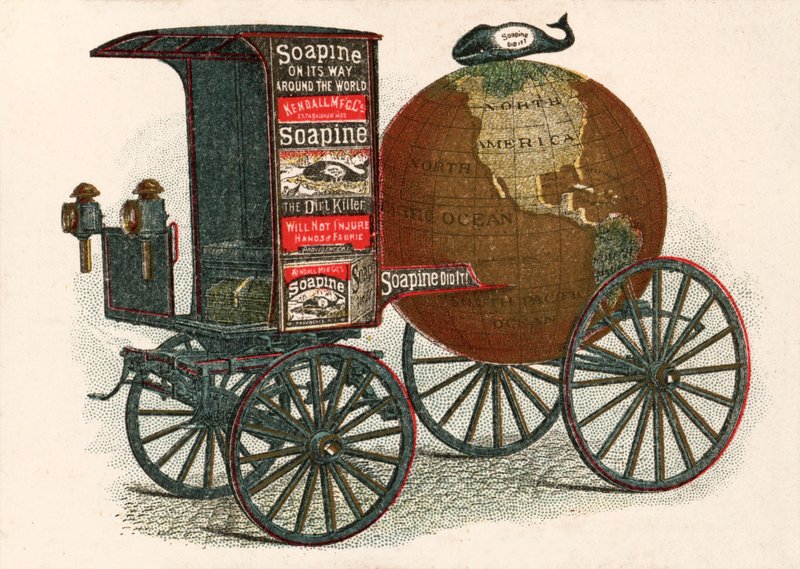 Soapine reklamı, "The Dirt Killer" - 19. yüzyıldan kalma bir Amerikan temizlik ürünü (chromolitho) by European School