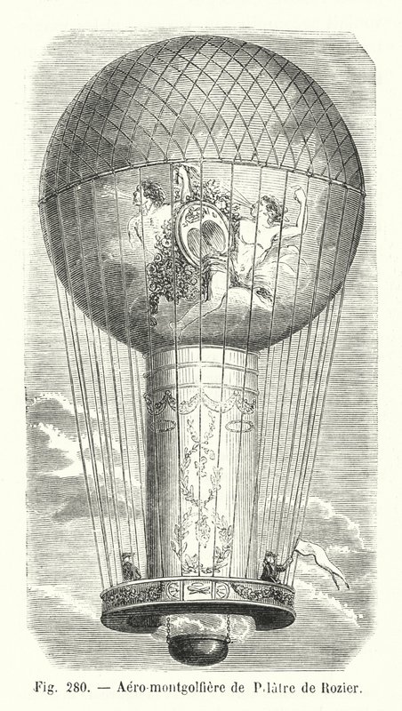 Pilatre de Rozier tarafından Aero-montgolfiere (gravür) by European School