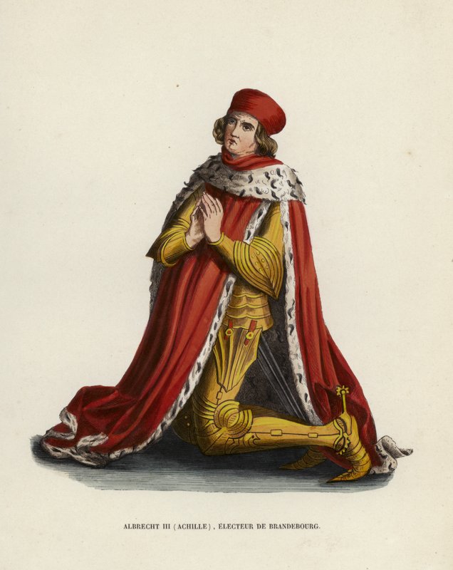 Albrecht III, Aşil, Brandenburg Seçmeni (renkli gravür) by European School