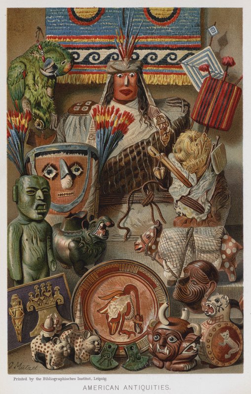 Amerikan Eski Eserleri (chromolitho) by European School