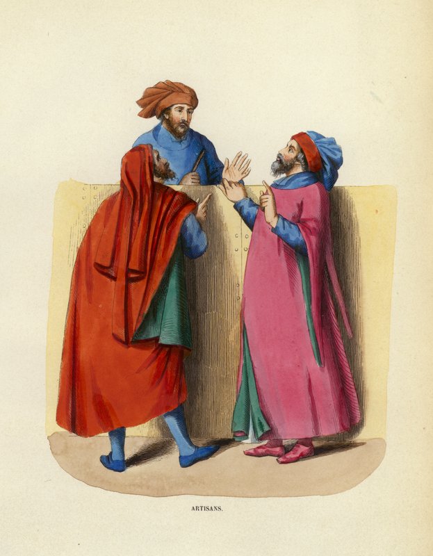 Esnaf (renkli gravür) by European School