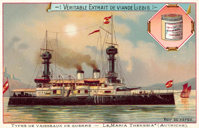 Avusturya zırhlı kruvazörü SMS Konigin Maria Theresia (chromolitho) by European School
