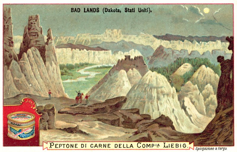 Badlands, Güney Dakota, ABD (chromolitho) by European School
