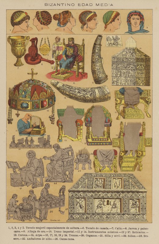 Bizans Orta Çağları (renkli taş) by European School