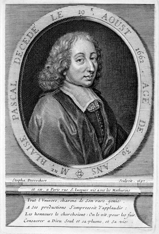 Blaise Pascal, Fransız matematikçi ve fizikçi (gravür) by European School