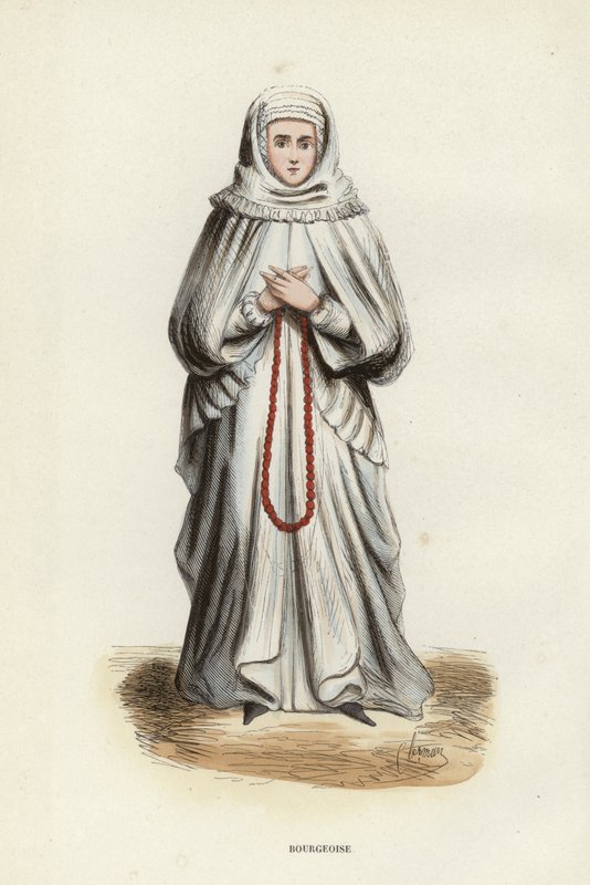 Burjuva (renkli gravür) by European School
