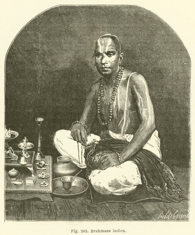 Brahminler Hindistan (gravür) by European School