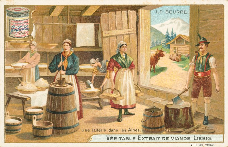 Tereyağı, Liebig kartı, 20. yüzyıl başı (kromo) by European School