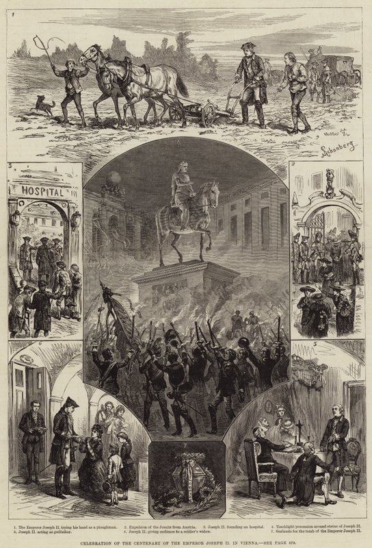 Viyana'da İmparator II. Joseph'in yüzüncü yıl kutlamaları (gravür) by European School