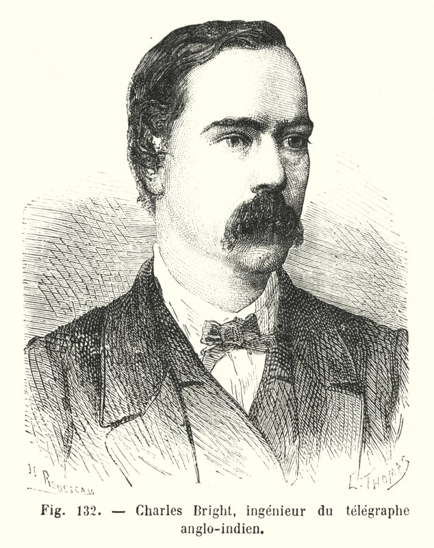 Charles Bright, mühendis du telgraf Anglo-Hindistan (gravür) by European School
