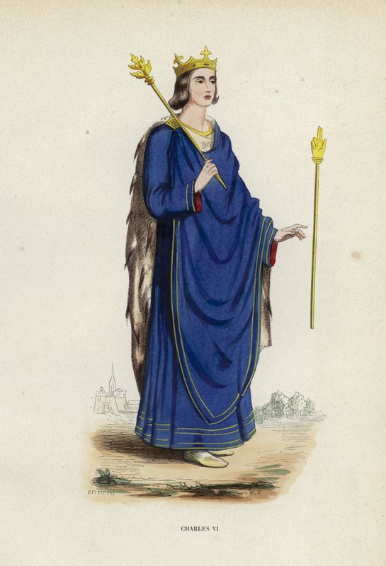 Charles VI (renkli gravür) by European School