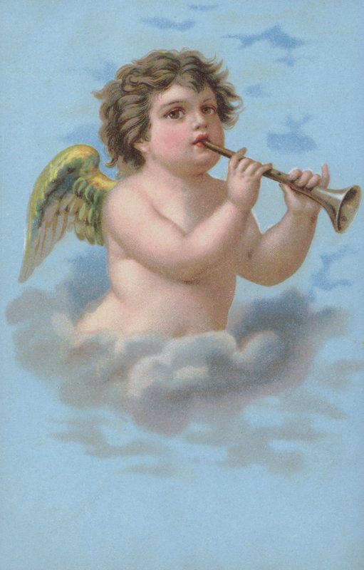 Cherub bir trompet çalıyor by European School