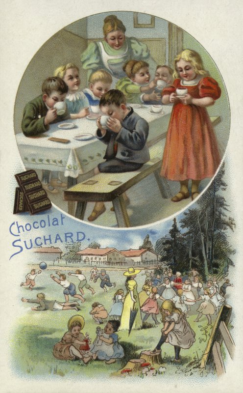 Çocuk yuvasında Suchard çikolatasının tadını çıkaran çocuklar by European School