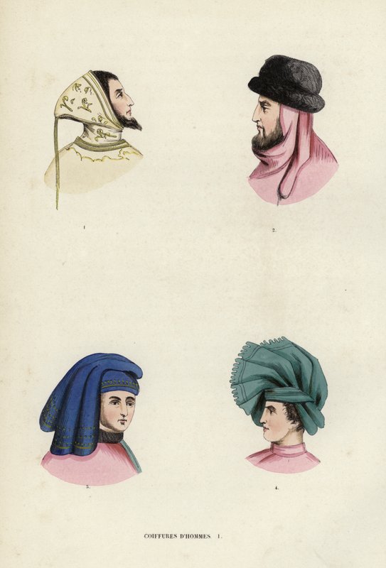 Erkek Saç Modelleri (renkli gravür) by European School