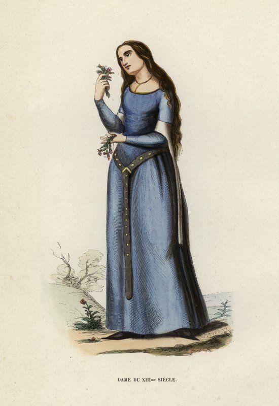 XVIII. Yüzyılın Hanımı (renkli gravür) by European School