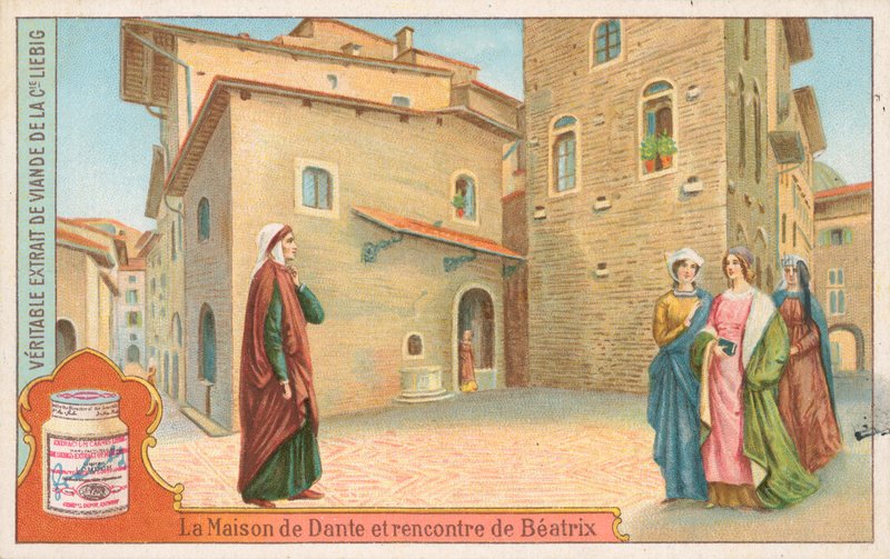 Dante, Liebig kartı, 20. yüzyıl başı (kromo) by European School