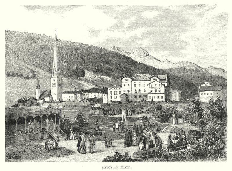 Davos am Platz (gravür) by European School