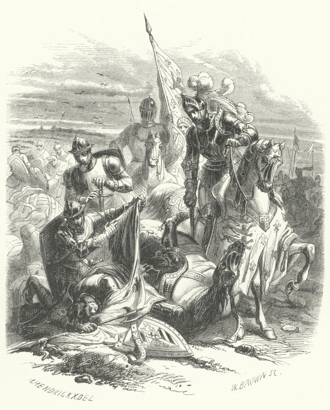 Agincourt Muharebesi'nde Brabant Dükü Burgonya'lı Anthony'nin ölümü by European School
