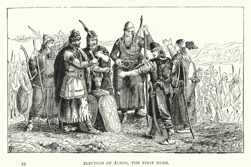 Almos, Birinci Dük Seçimi (gravür) by European School