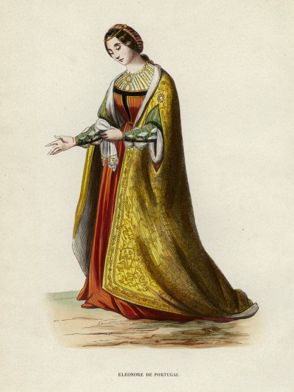 Eleonore De Portekiz (renkli gravür) by European School
