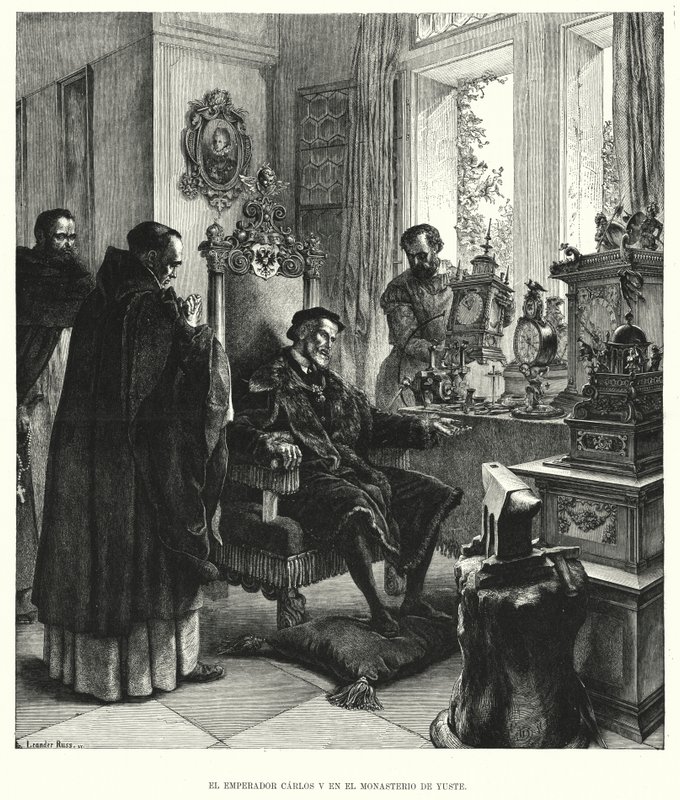 İmparator Charles V, tahttan çekilmesinden sonra İspanya, Yuste Manastırı