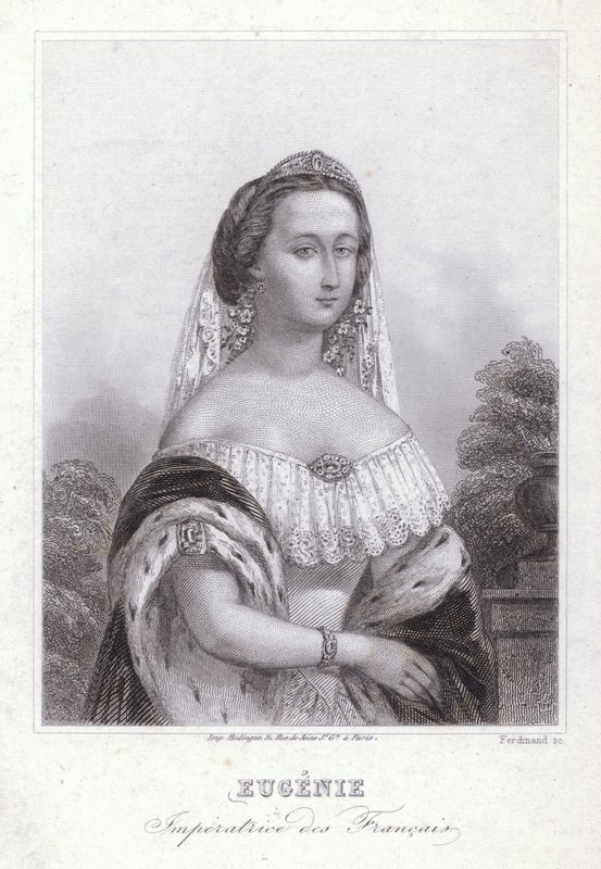 İmparatoriçe Eugenie, Fransa'nın Napolyon I'in eşi (gravür) by European School