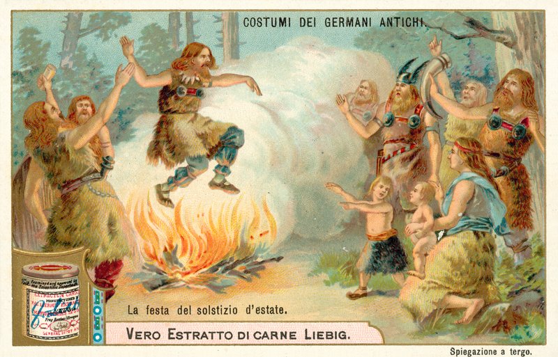 Yaz gündönümü Festivali, eski Almanya (chromolitho) by European School