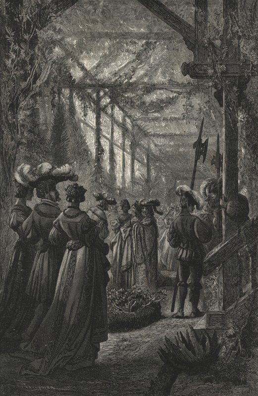 Bir Serada Parti, 15. Yüzyıldan Bir Gravürden Sonra (gravür) by European School