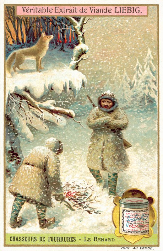 Tilki avcıları (chromolitho) by European School