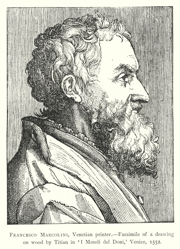 Francesco Marcolini, Venedik yazıcısı (gravür) by European School